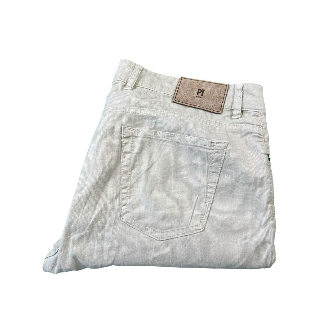 PT Torino Tan Jazz Linen Cotton Blend 5 Pocket Men's Pant Size 38x29